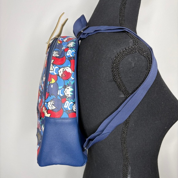 My Hero Academia All Might Chibi Mini Backpack Navy Blue Faux Leather Wing - Picture 6 of 13